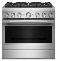 36-Inch 6 Burner Commercial-Style Dual Fuel Range with No Preheat Air Fry Mode