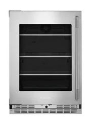 5.2 Cu. Ft. 24-Inch Undercounter Refrigerator with Glass Door and Shelves with Metallic Accents in PrintShield® Finish