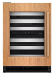 24-Inch Panel-Ready Undercounter Wine Cellar with 46-Bottle Capacity and Full-Extension Metal-Front Racks
