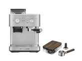 Semi Automatic Espresso Machine with Walnut Wood Accessory Kit