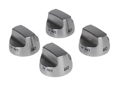 KitchenAid 30-IN Range Bladed, Stemless, Brushed Burner Knobs Kit (Set of 4) - Stainless Steel