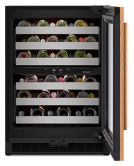 24-Inch Panel-Ready Undercounter Wine Cellar with 46-Bottle Capacity and Full-Extension Metal-Front Racks