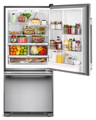 19 Cu. Ft. 30-Inch Bottom Mount Refrigerator with Right Door Swing and Preserva® Food Care System in PrintShield® Finish