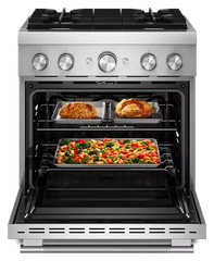 30-Inch 4 Burner Commercial-Style Dual Fuel Range with No Preheat Air Fry Mode