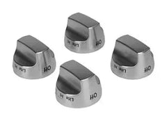 KitchenAid 30-IN Range Bladed, Stemless, Brushed Burner Knobs Kit (Set of 4) - Stainless Steel