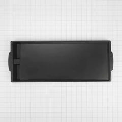 Range Griddle - Black with Non-Stick Surface Cast Aluminum, 2-Divided Grease Wells and Recessed Drain Channels (1-IN H X 7 3/4-IN W X 19 3/4-IN D)