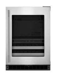 4.8 Cu. Ft. 24-Inch Beverage Center with 14-Wine Bottle Capacity and Metal-Front Racks in Stainless Steel