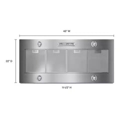 48" 585 or 1170 CFM Motor Class Custom Hood Liner