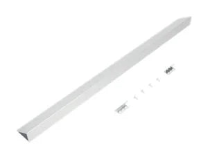 Slide-in Range Rear Filler Kit, Stainless Steel, with (1) triangular fill strip, (2) mounting brackets, and two screws