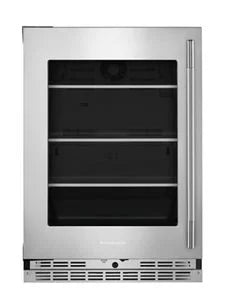 5.2 Cu. Ft. 24-Inch Undercounter Refrigerator with Glass Door and Shelves with Metallic Accents in PrintShield® Finish