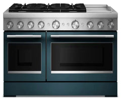 48-Inch 6 Burner Commercial-Style Dual Fuel Range with Griddle