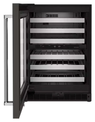24" Undercounter Wine Cellar with Glass Door and Metal-Front Racks
