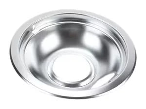 Range Electric/Cooktop 6-IN Round Drip Bowl (Single-Pack) - Chrome for Non-Hinged, 2-Wire Plug Cooking Elements