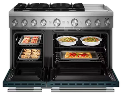 48-Inch 6 Burner Commercial-Style Dual Fuel Range with Griddle