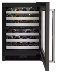 24" Undercounter Wine Cellar with Glass Door and Metal-Front Racks