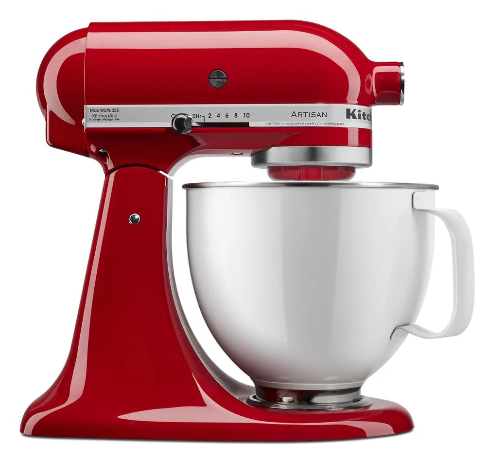 Artisan® Series Tilt-Head Stand Mixer with 5 Quart White Colorfast Finish Stainless Steel Bowl