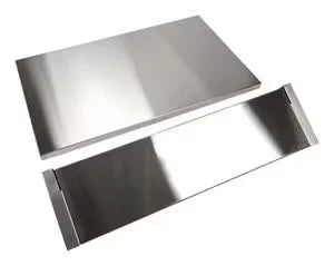Stainless Steel Backsplash with Dual Position Shelf, measures 36" W x 22" H - for 36" Range or Cooktop