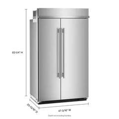 29.4 Cu. Ft. 48-Inch Built-In Side-by-Side Refrigerator with Signature Platinum Interior in PrintShield® Finish