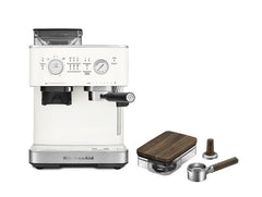 Semi Automatic Espresso Machine with Walnut Wood Accessory Kit