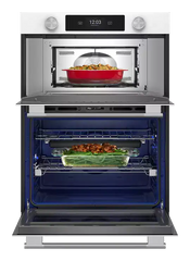 30-inch Smart Electric Combo Wall Oven with Assisted Cooking Modes - White