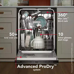KitchenAid® 360° Max Jets™ Third Rack Dishwasher with Advanced ProDry™ System and Ultra-Bright LED Lighting, 44 dBA