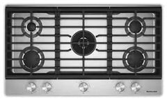 KitchenAid® 36 in. Gas Cooktop with 5 Burners and Integrated Wok Grate