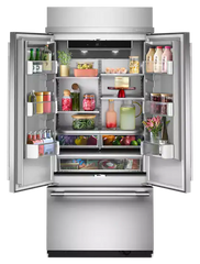 20.8 Cu. Ft. 36-Inch Built-In French Door Bottom Mount Refrigerator with Signature Platinum Interior in PrintShield® Finish