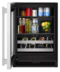 4.8 Cu. Ft. 24-Inch Beverage Center with 14-Wine Bottle Capacity and Metal-Front Racks in Stainless Steel