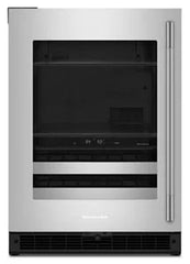 4.8 Cu. Ft. 24-Inch Beverage Center with 14-Wine Bottle Capacity and Metal-Front Racks in Stainless Steel