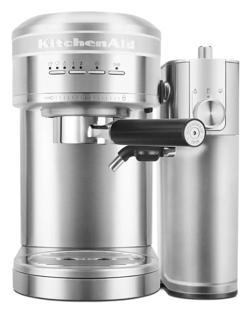 Metal Semi-Automatic Espresso Machine with Free Automatic Milk Frother Attachment Bundle