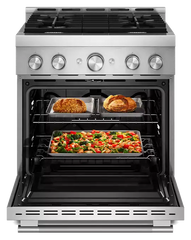 KitchenAid® 30-Inch 4 Burner Commercial-Style Gas Range with No Preheat Air Fry Mode