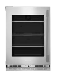 5.2 Cu. Ft. 24-Inch Undercounter Refrigerator with Glass Door and Shelves with Metallic Accents in PrintShield® Finish
