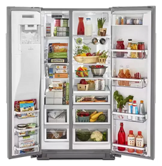 24.8 cu ft. Side-by-Side Refrigerator with Exterior Ice and Water and PrintShield® finish