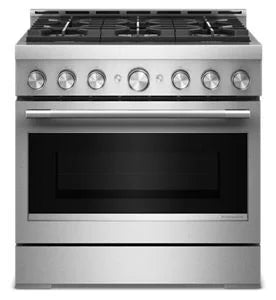 KitchenAid® 36-Inch 6 Burner Commercial-Style Gas Range with No Preheat Air Fry Mode