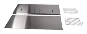 48" Range Hood Backguard Kit with Dual Position Shelf, Stainless Steel, fits JXW9048WP, Size: 20" H