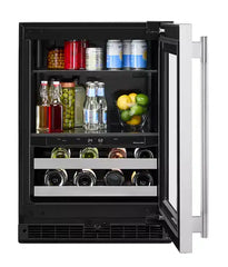 4.8 Cu. Ft. 24-Inch Beverage Center with 14-Wine Bottle Capacity and Metal-Front Racks in Stainless Steel