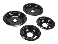 Range Electric/Cooktop 4-Pack Round Drip Bowls (Two 6-IN and Two 8-IN) - Black for Non-Hinged, 2-Wire Plug Cooking Elements