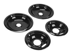 Range Electric/Cooktop 4-Pack Round Drip Bowls (Two 6-IN and Two 8-IN) - Black for Non-Hinged, 2-Wire Plug Cooking Elements