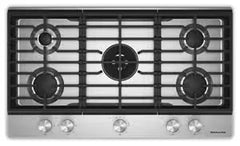 KitchenAid® 36 in. Gas Cooktop with 5 Burners and Integrated Wok Grate